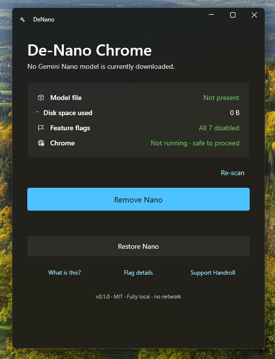 DeNano screenshot